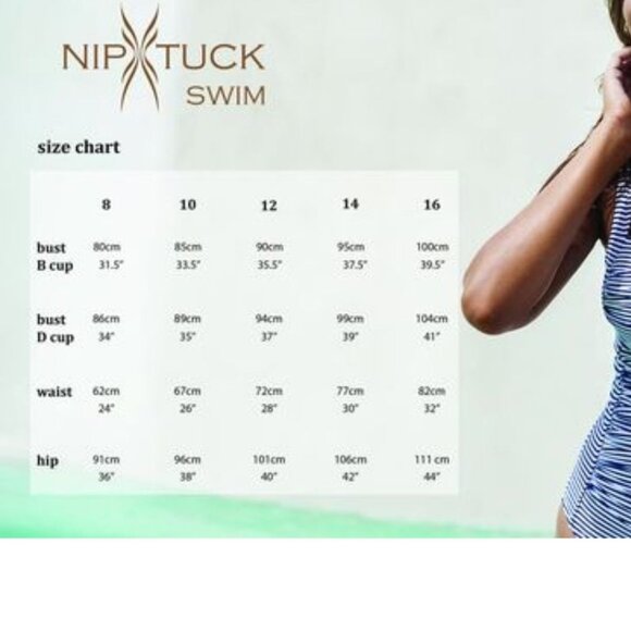 NipTuck One Piece Swimsuit Ruffled Neckline Navy Marine Size 8 - Picture 8 of 8